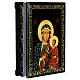 Papier-maché box, Black Madonna of Czestochowa, Russian lacquer, 5.5x4 in s2