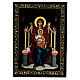 Papier-maché box, Mother of God Enthroned, Russian lacquer, 5.5x4 in s1