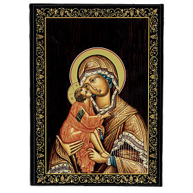 Russian lacquer box 22x16cm Donskaya Mother of God