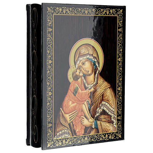 Russian lacquer box 22x16cm Donskaya Mother of God 2