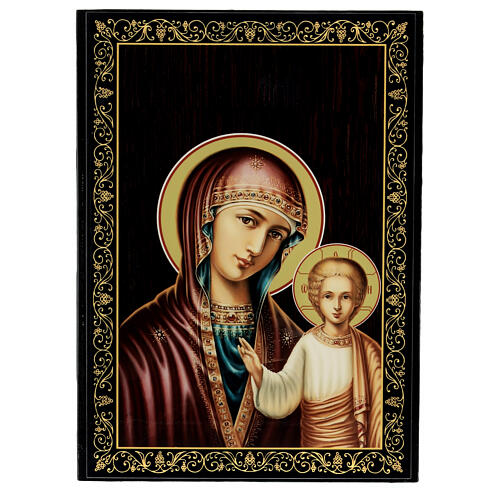 Szkatułka rosyjska Matka Boża Gruzińska, 22x16cm 1