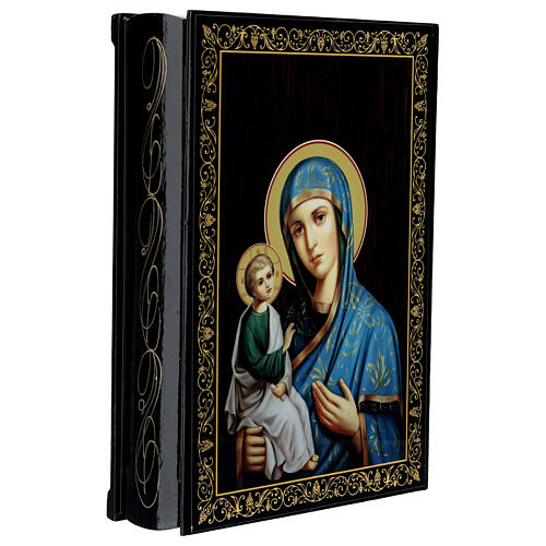 Russian lacquer on papier-maché box, Mother of God of Jerusalem, 9x6 in 2