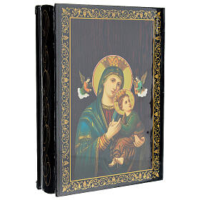 Papier-mâché box with Our Lady of Perpetual Help, 9x6 in