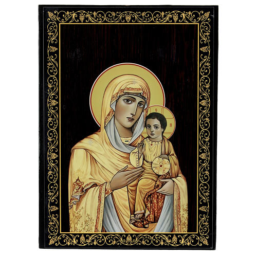 Our Lady of Kazanskaya icon box 22x16 Russian lacquer 1