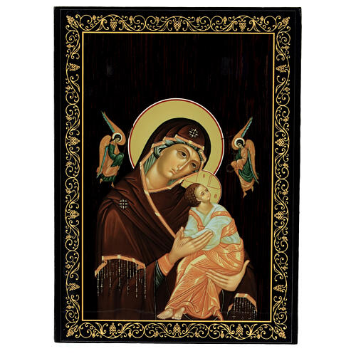 Our Lady of Perpetual Help icon box 22x16 Russian lacquer 1