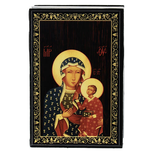 Papier-maché box, 3.5x2.5 in, Our Lady of Czestochowa 1