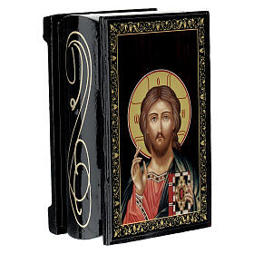 Szkatułka lakierowana Chrystus Pantokrator, 9x6 cm
