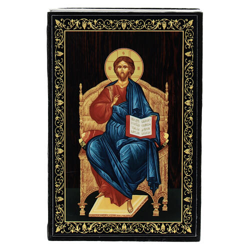 Caixa papel-machê 9x6 cm Cristo no trono 1