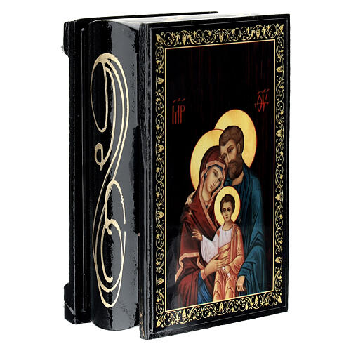 Schachtel Pappmaché Russische Lackierung Heilige Familie, 9x6 cm 2