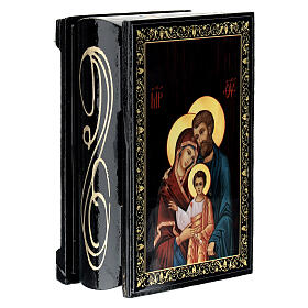 Caja 9x6 cm papel maché laca rusa Sagrada Familia