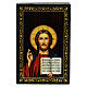 Scatola lacca russa cartapesta Cristo Pantocratore 9x6 cm s1