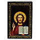 Russian paper-mache lacquer box Christ Pantocrator 9x6 cm s1