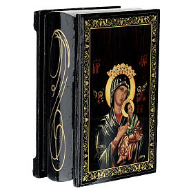 Our Lady of Perpetual Help box paper-mâché Russian lacquer 9x6 cm