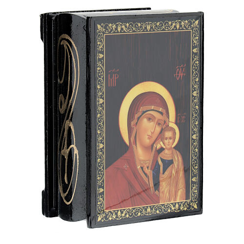 Scatola 9x6 lacca russa Madonna Kazanskaya 2