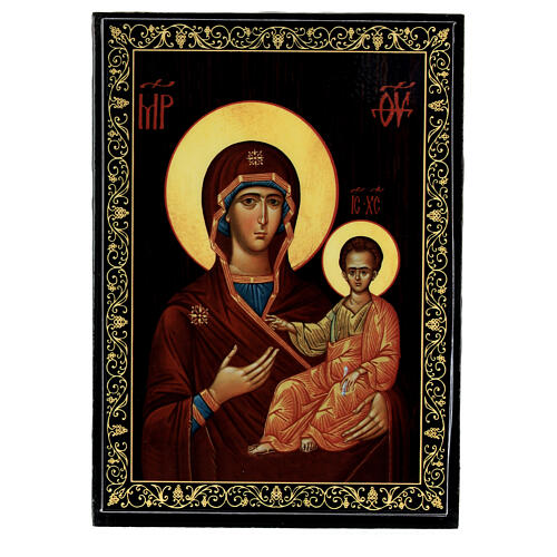 Szkatułka rosyjska Matka Boska Smoleńska, 14x10cm 1