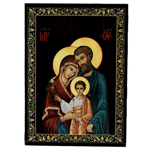 Russian papier-maché box, 5.5x4 in, Holy Family 1