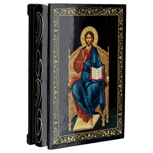 Scatola Cristo in trono 14x10 cm cartapesta 2