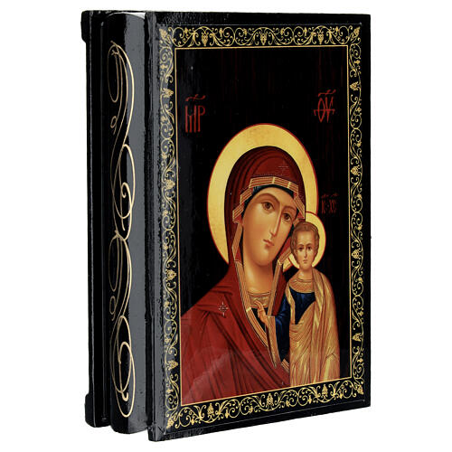 Caja laca rusa Virgen Kazanskaya 14x10 cm 2