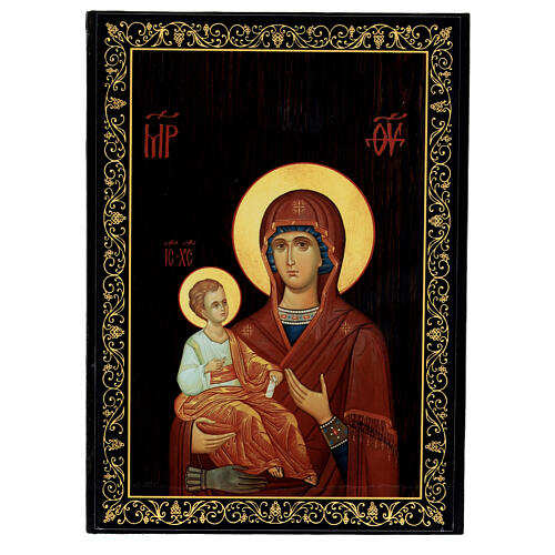 Scatola 22x16 Madonna delle Tre mani lacca russa 1