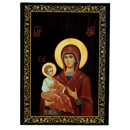 Box 22x16 Our Lady of the Three Hands in Russian lacquer 1