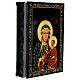 Russian lacquer of Our Lady of Czestochowa, papier-maché box, 9x6 in s2