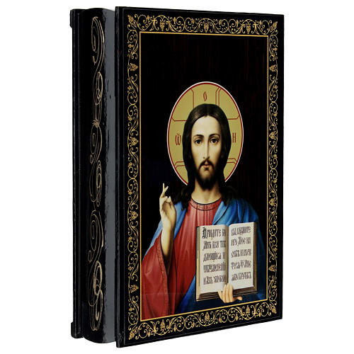 Scatola Madonna Kazanskaya 22x16 cm lacca russa 2