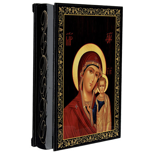 Scatola Madonna Kazanskaya 22x16 cm lacca russa 6