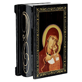 Schachtel Russische Lack Madonna Kasperowskaja, 9x6 cm
