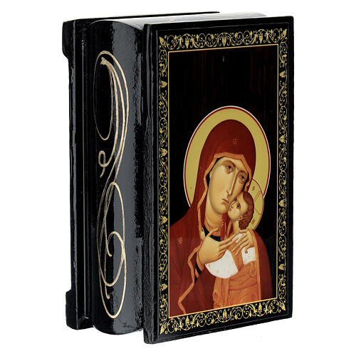 Russian lacquer of the Mother of God of Kasper, papier-maché box, 3.5x2.5 in 2