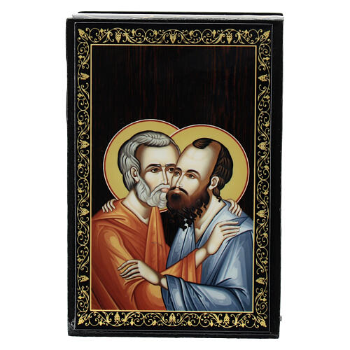 Peter and Paul Russian lacquer box 9x6 cm paper mache 1
