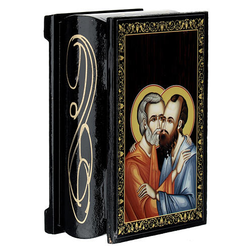 Peter and Paul Russian lacquer box 9x6 cm paper mache 2