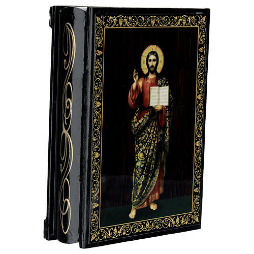 Pappmaché Schachtel Christus Pantokrator stehend, 14x10 cm 2