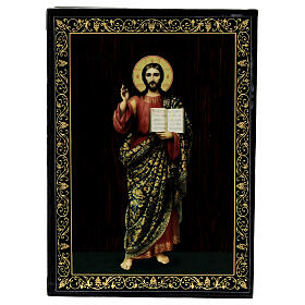 Pudełko rosyjskie Chrystus Pantokrator, 14x10 cm