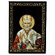 Box of 5.5x4 in, Russian papier-maché lacquer, St. Nicholas with boat s1