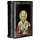 Box of 5.5x4 in, Russian papier-maché lacquer, St. Nicholas with boat s2
