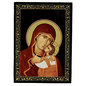 Caixa 14x10 cm laca russa Mãe de Deus Kasperovskaya