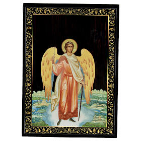 Russian lacquer box Guardian Angel 9x6 cm paper mache