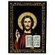 Russian icon box lacquer in paper mache Christ Pantocrator 22x16 cm s1