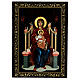 Virgin on the Throne icon box in paper-mache Russian lacquer s1