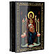 Virgin on the Throne icon box in paper-mache Russian lacquer s2