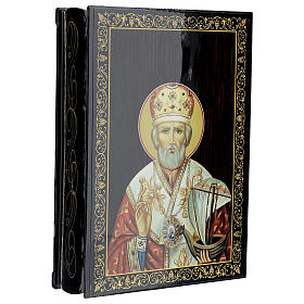 Boîte Saint Nicolas 22x16 cm laque russe papier mâché