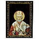 St Nicholas icon box Russian lacquer paper-mache 22x16 cm s1