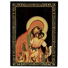 Boîte Mère de Dieu de Kykkos 22x16 cm laque russe
