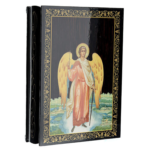Russian lacquer icon box 22x16 cm paper-mache Guardian Angel 2