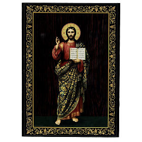 Pudełko lakierowane Chrystus Pantokrator, 22x16 cm