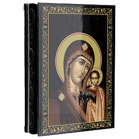 Russian lacquer box, Our Lady of Kazan, 9x6 in