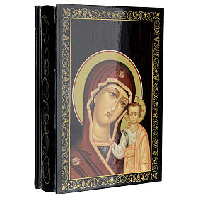 Caja laca rusa 22x16 papel maché Virgen Kazanskaya