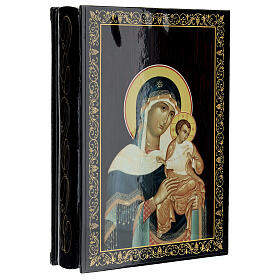 Russian lacquer box, Konevskaya Mother of God, 9x6 in