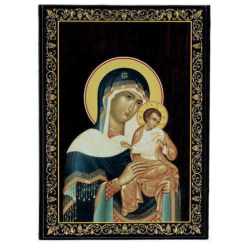 Szkatułka rosyjska Matka Boska Konevskaya, 22x16cm 1