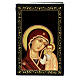 Scatola lacca russa cartapesta Madonna Kazanskaya 9x6 cm s1